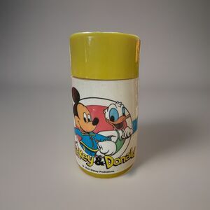 Vintage Mickey & Donald Duck Thermos Aladdin Industries 1970s Disney Rare Yellow